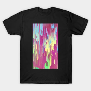 Summer Sunset Glitch Contemporary Artwork T-Shirt T-Shirt